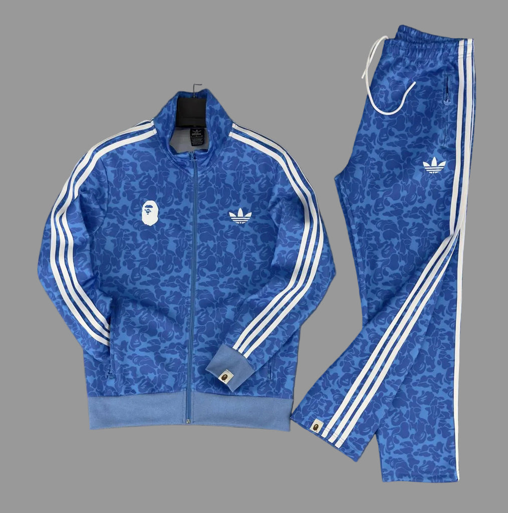 Trening Adidas pentru bărbați, albastru cu trei dungi albe