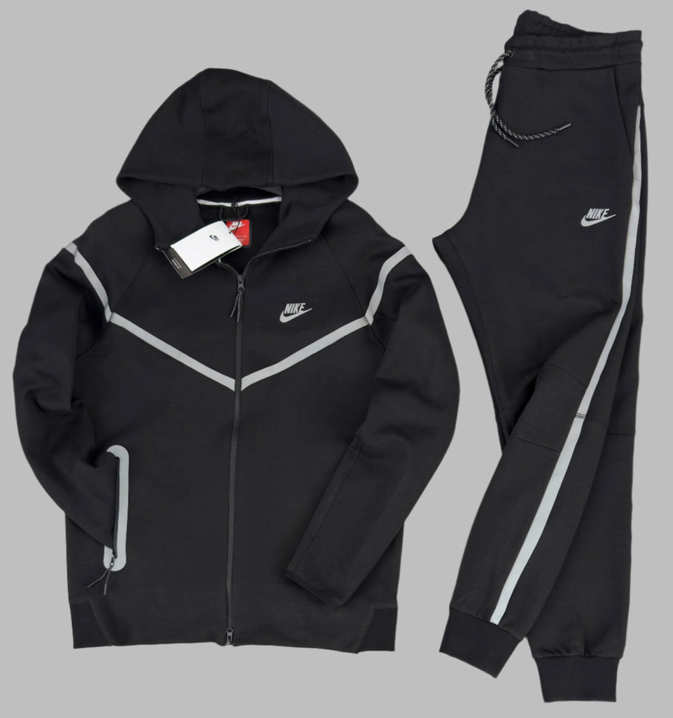 Trening Nike Tech Fleece pentru bărbați, reflectorizant, negru. Calitate premium