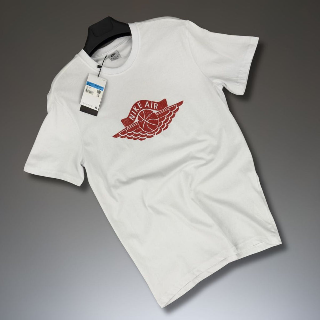 Tricou bărbați Nike, alb, imprimare roșie. Calitate premium